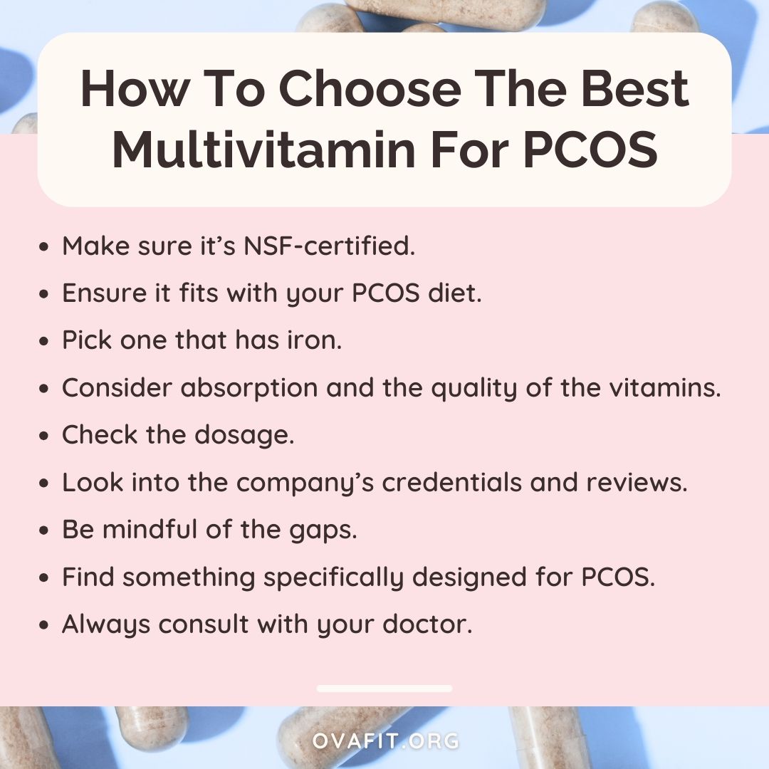A list of tips on how to choose the best multivitamin for PCOS