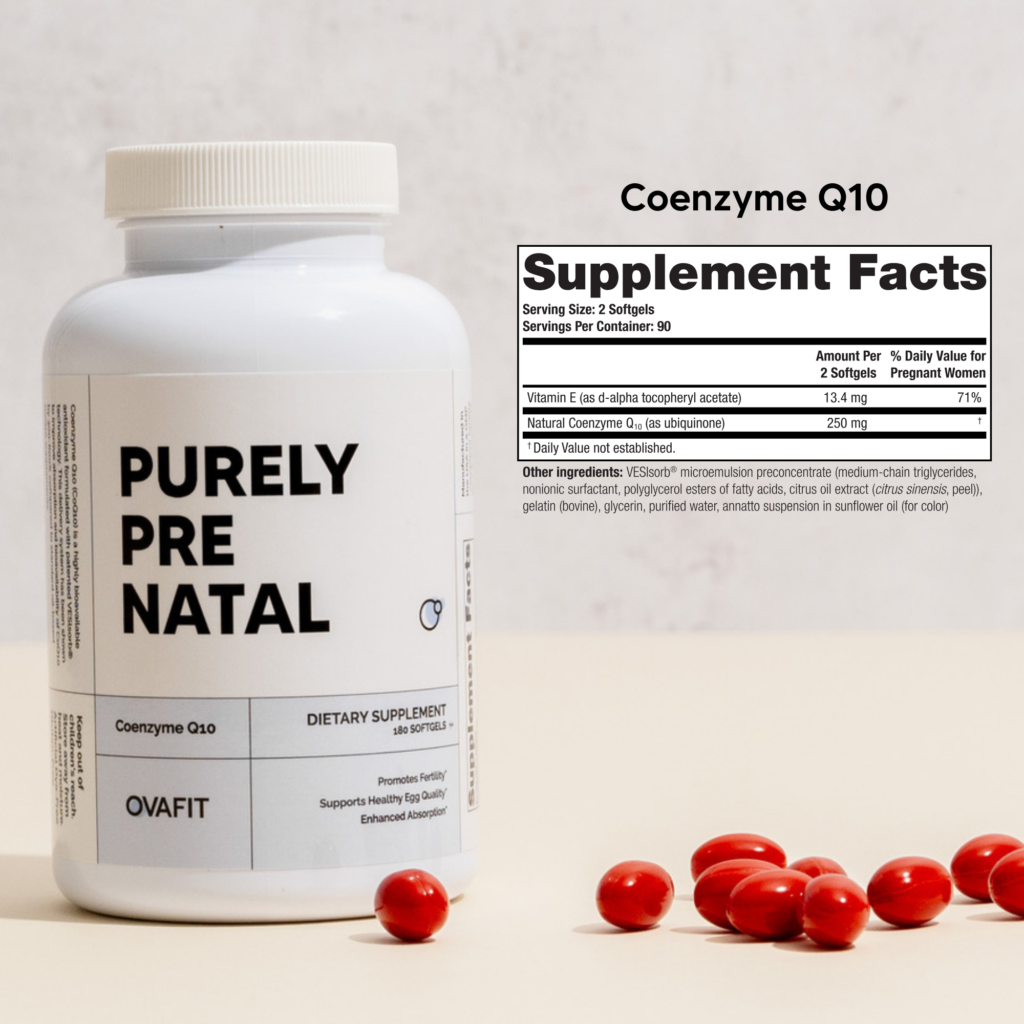 blue supplement bottle next to supplement facts