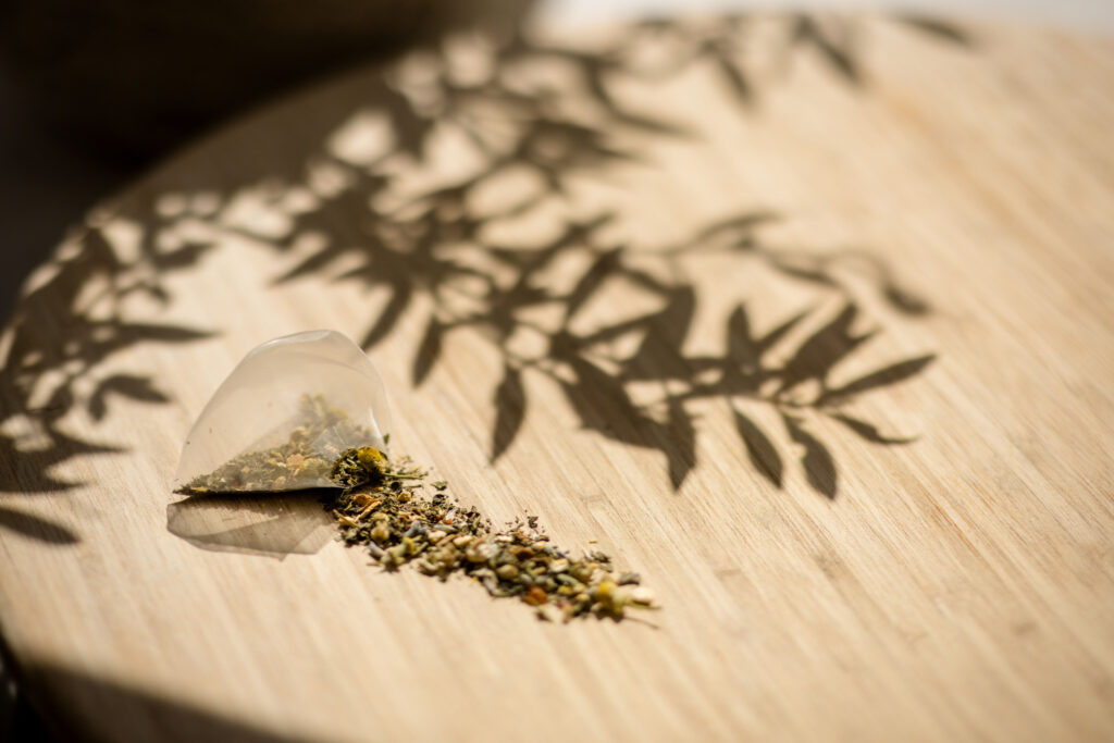 PCOS tea herbs spread on a table