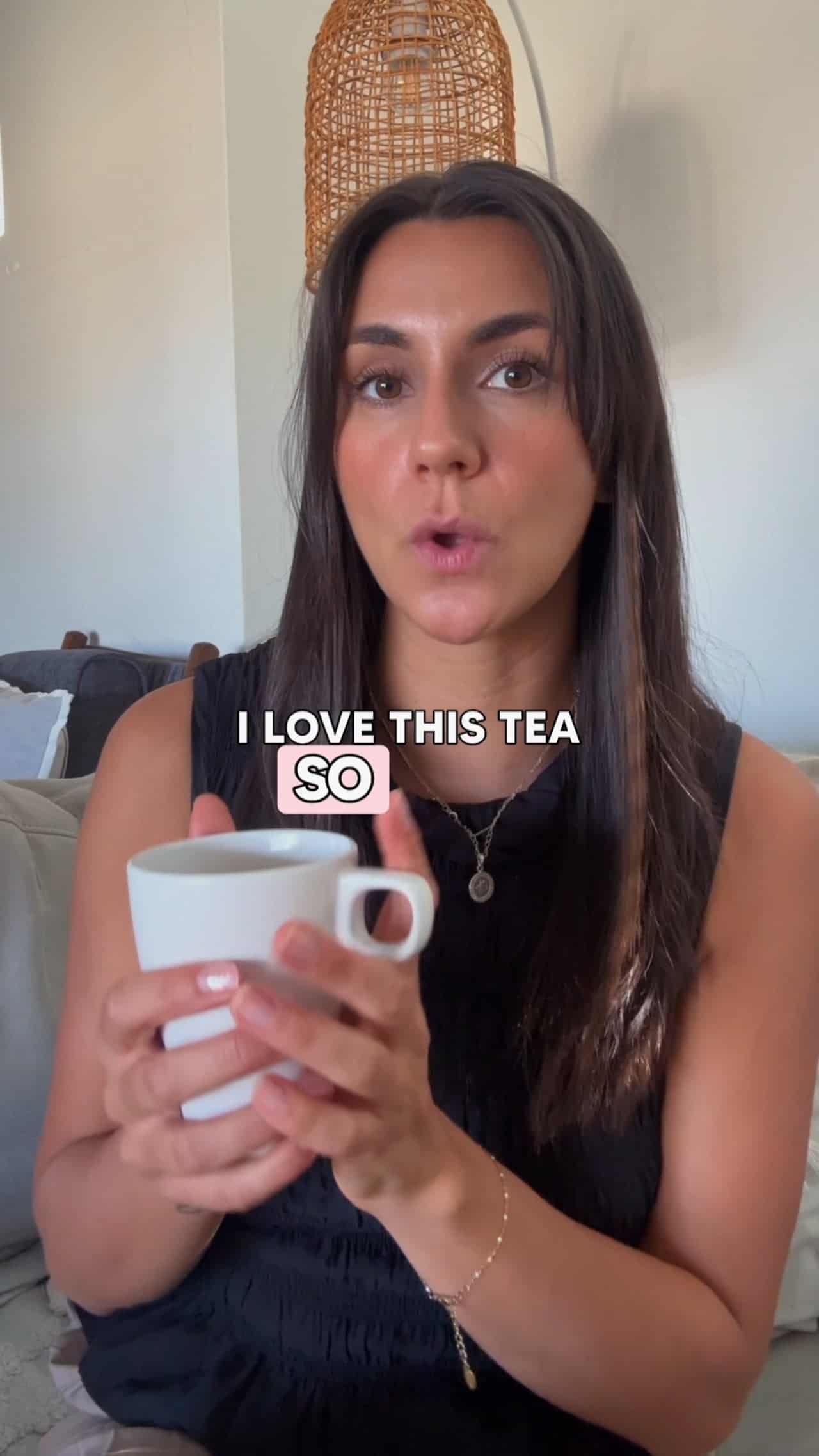 woman giving a testimonial about testosterone relief tea