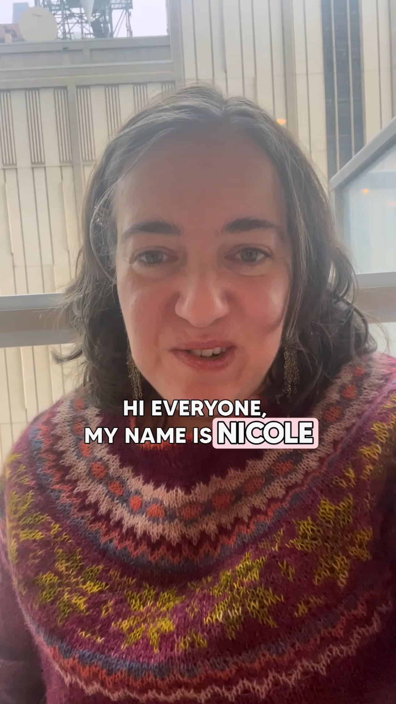 woman giving a testimonial