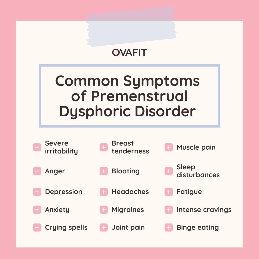 symptoms of premenstrual dysphoric disorder common symptoms of premenstrual dysphoric disorder