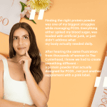 showing a women next to text
