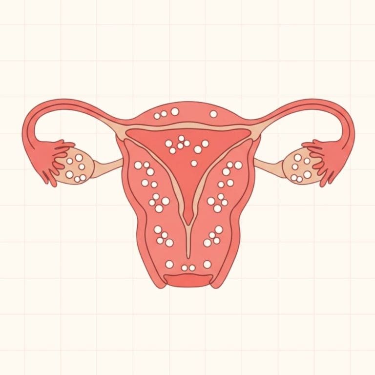 cartoon ovary with white dots