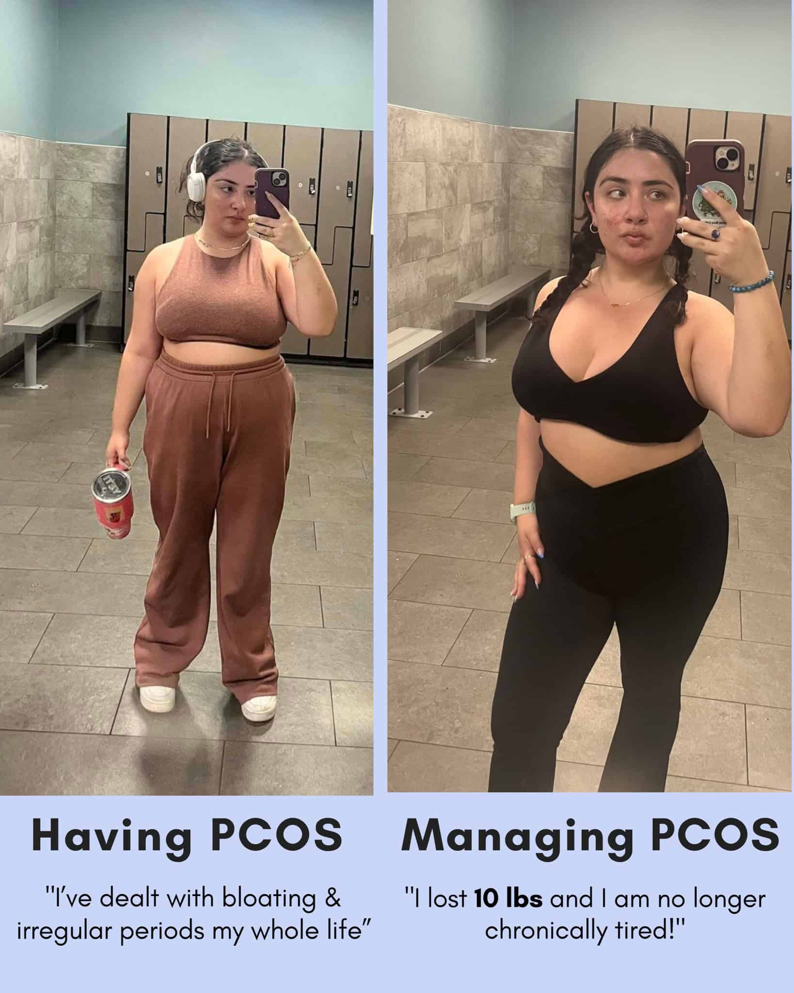 Cysterhood testimonial with before/after photos from Cysterhood member