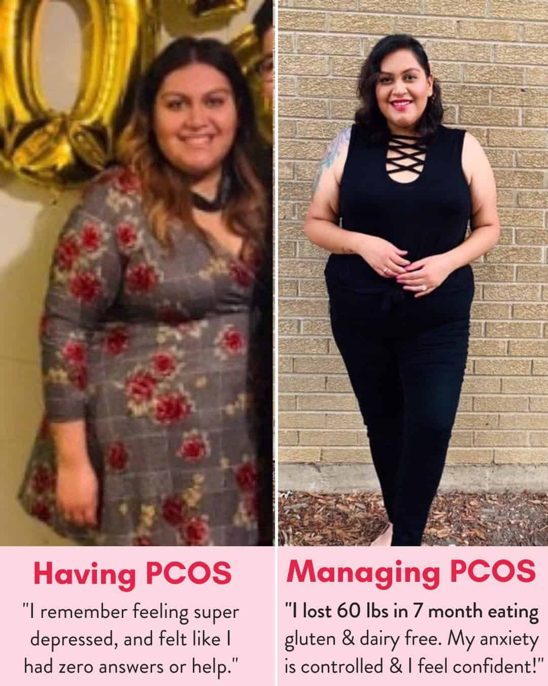 Cysterhood testimonial with before/after photos from Cysterhood member