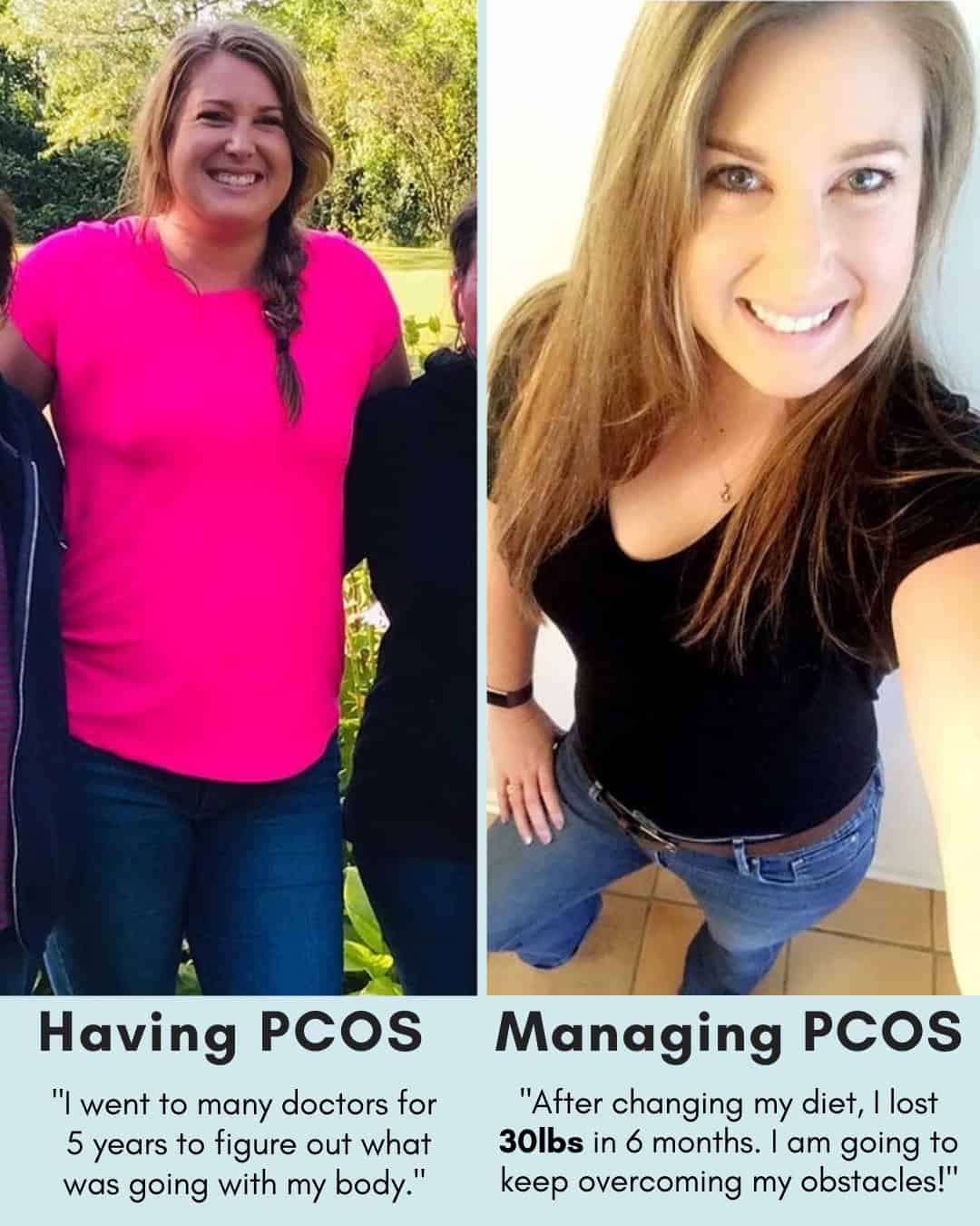 Cysterhood testimonial with before/after photos from Cysterhood member