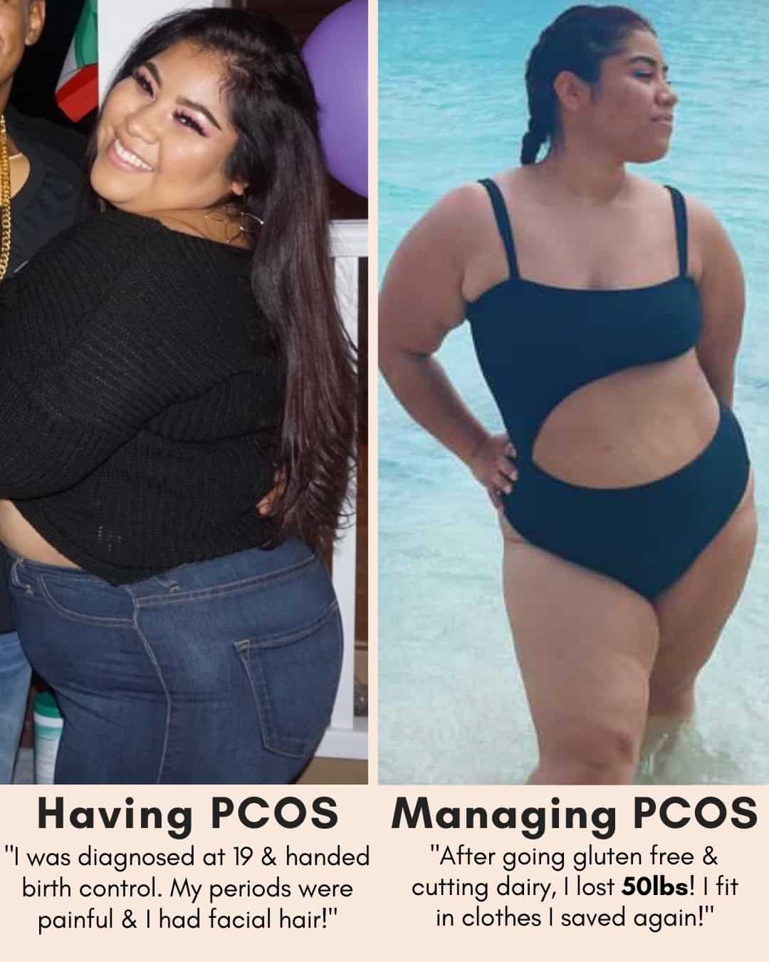 Cysterhood testimonial with before/after photos from Cysterhood member