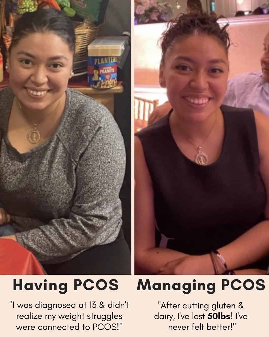 Cysterhood testimonial with before/after photos from Cysterhood member
