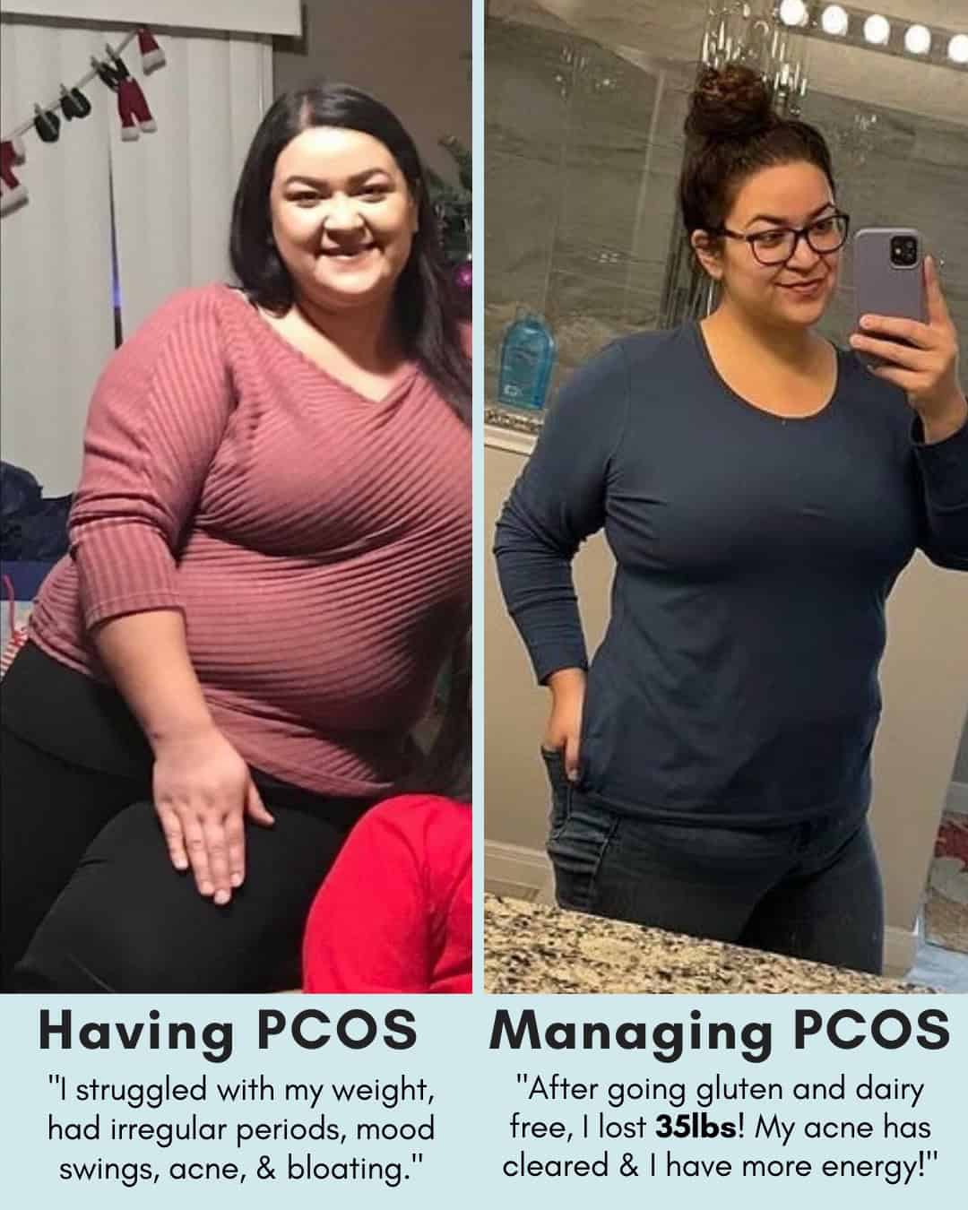 Cysterhood testimonial with before/after photos from Cysterhood member