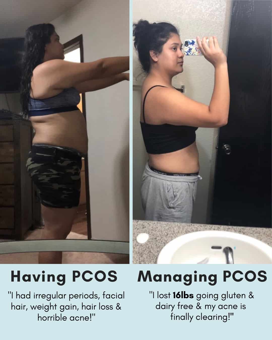 Cysterhood testimonial with before/after photos from Cysterhood member