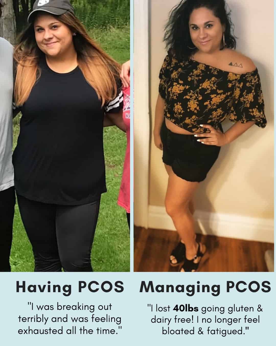 Cysterhood testimonial with before/after photos from Cysterhood member