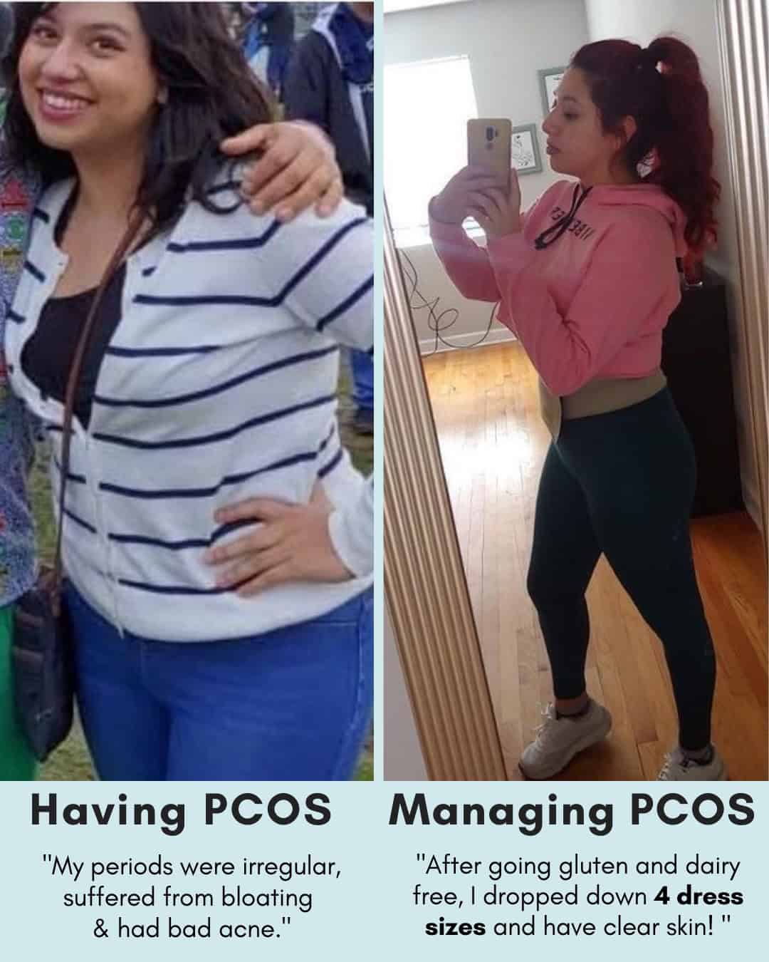 Cysterhood testimonial with before/after photos from Cysterhood member