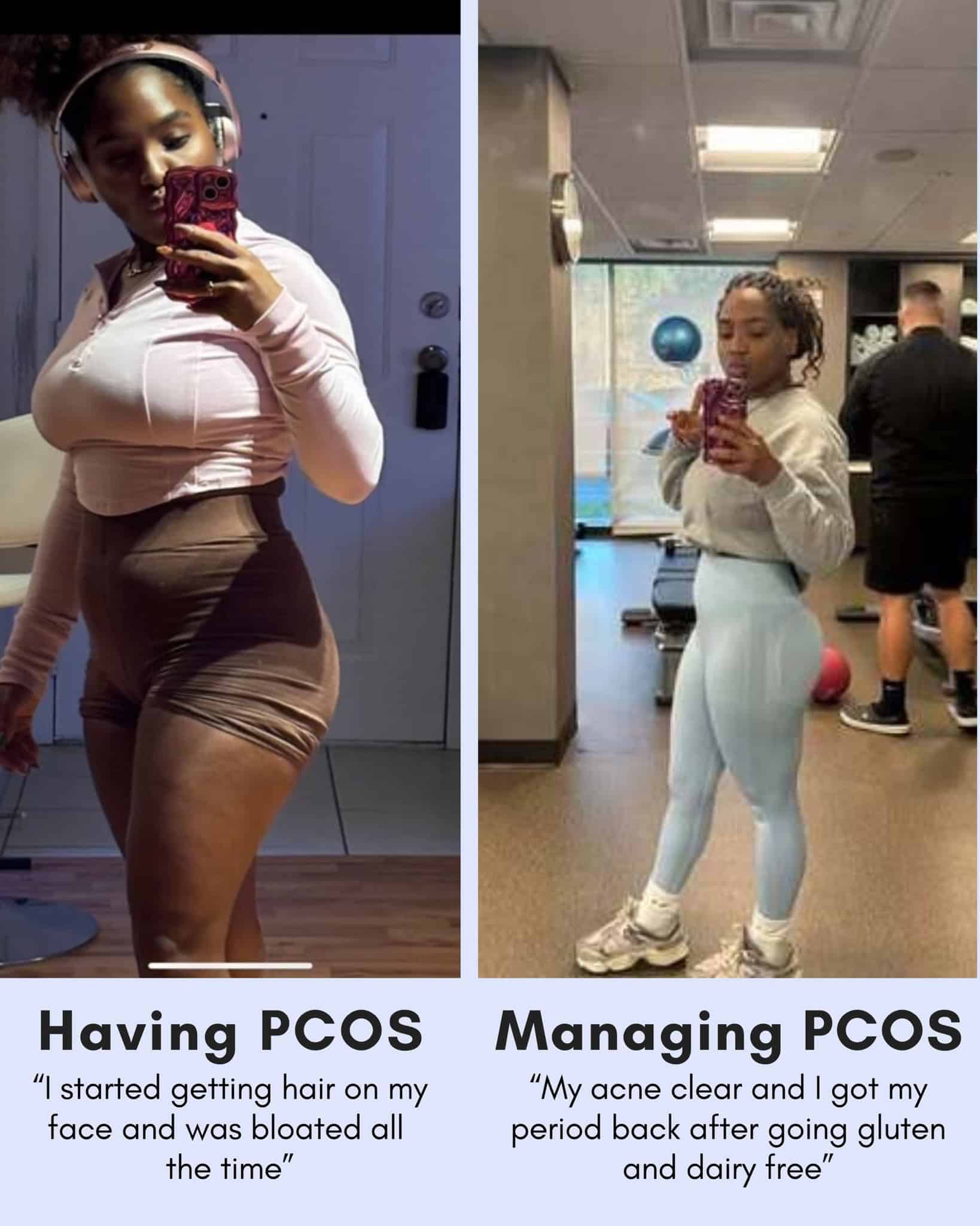 Cysterhood testimonial with before/after photos from Cysterhood member