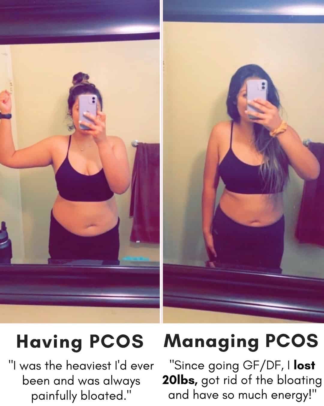 Cysterhood testimonial with before/after photos from Cysterhood member