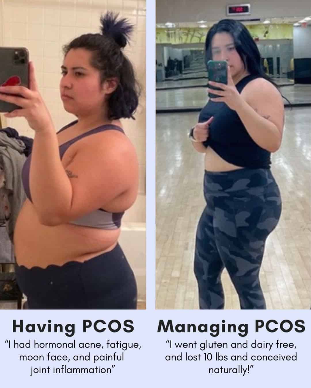 Cysterhood testimonial with before/after photos from Cysterhood member