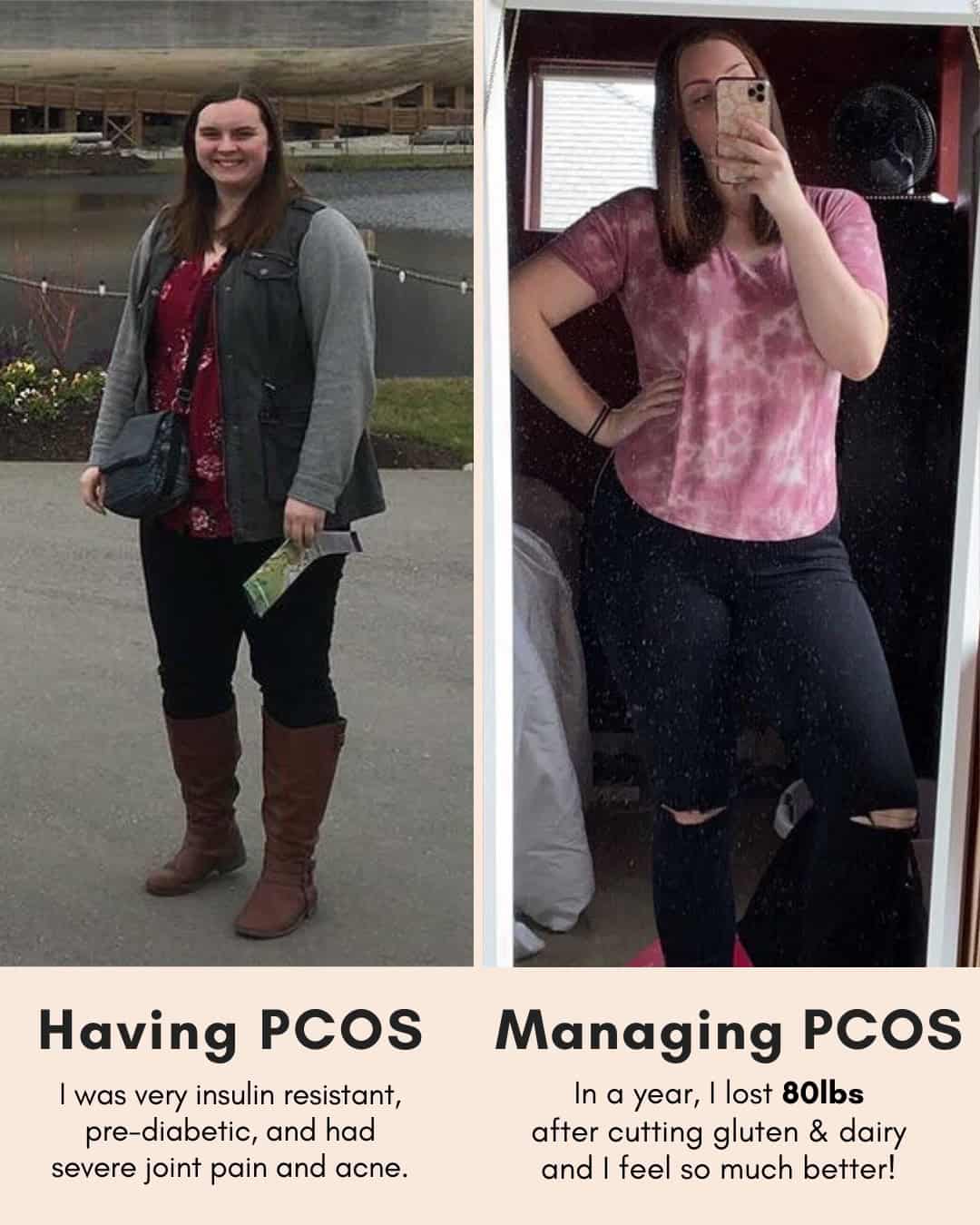 Cysterhood testimonial with before/after photos from Cysterhood member