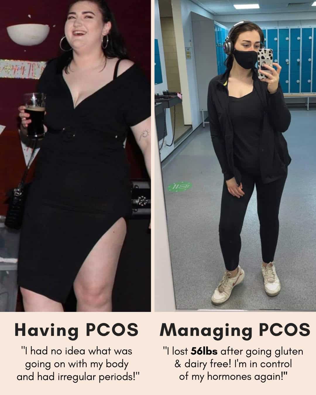 Cysterhood testimonial with before/after photos from Cysterhood member