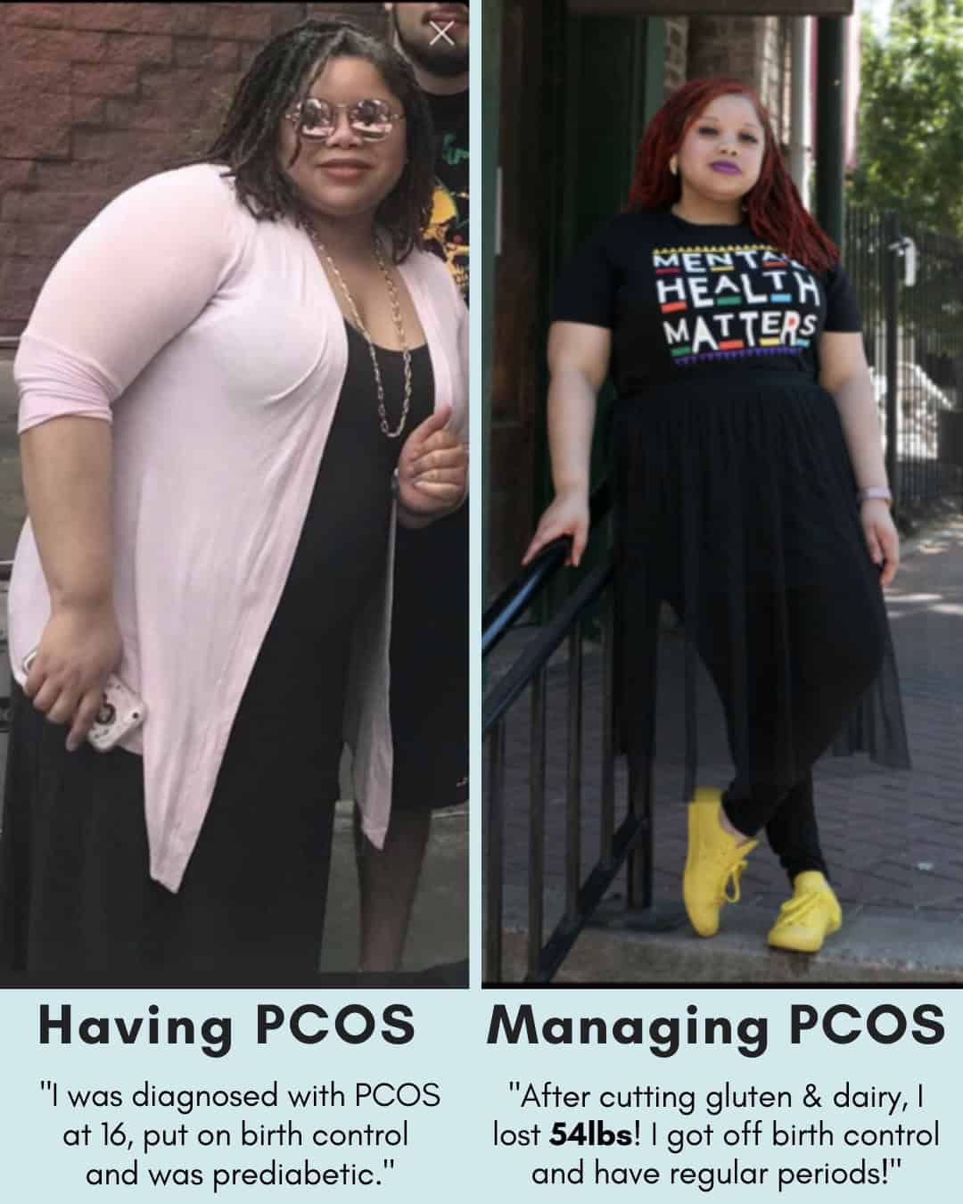 Cysterhood testimonial with before/after photos from Cysterhood member
