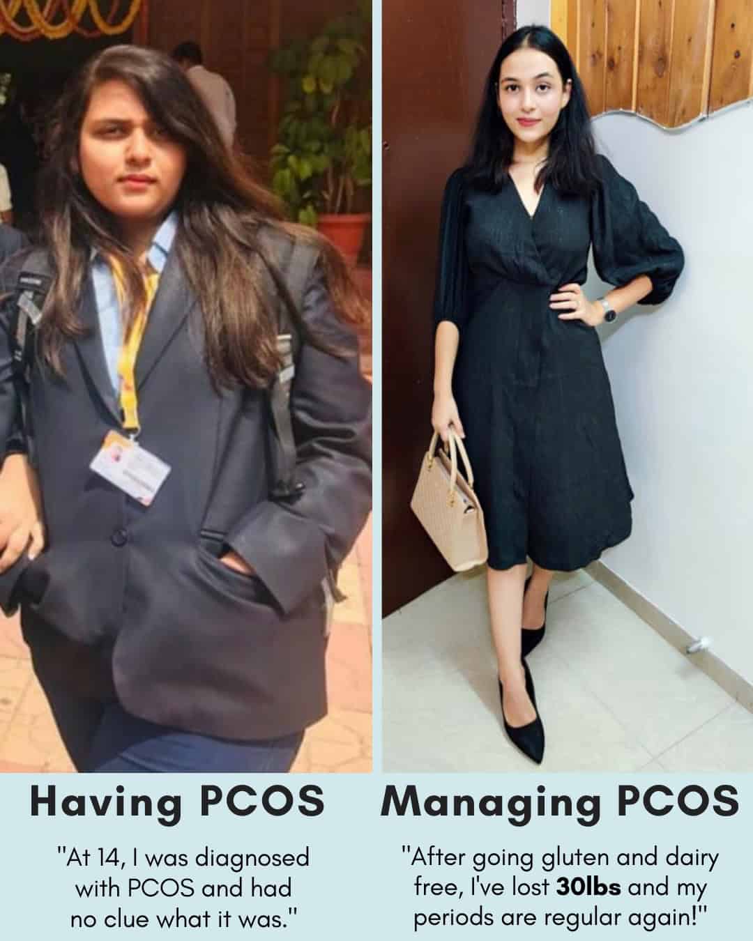 Cysterhood testimonial with before/after photos from Cysterhood member