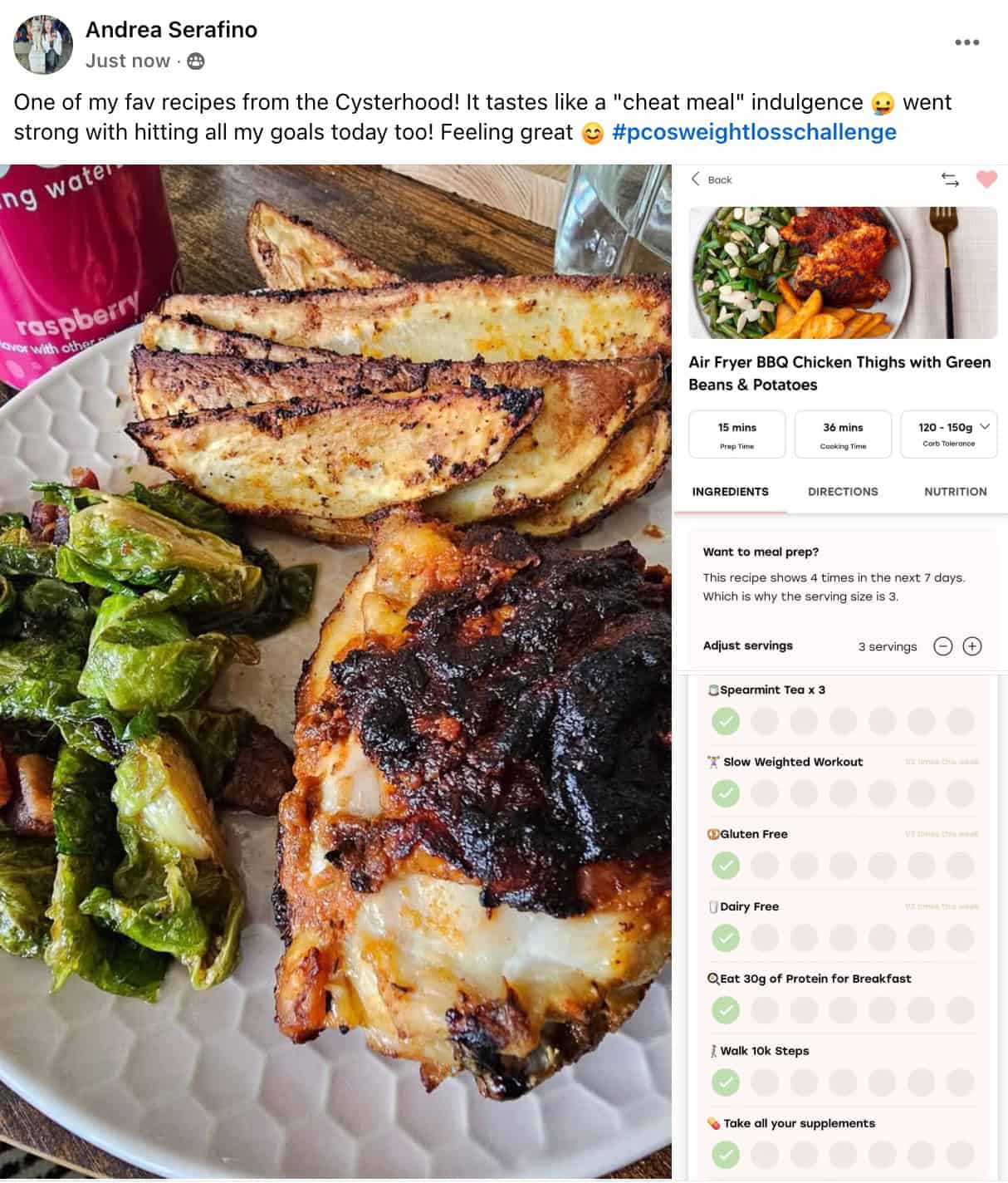 screenshot of Cysterhood member post