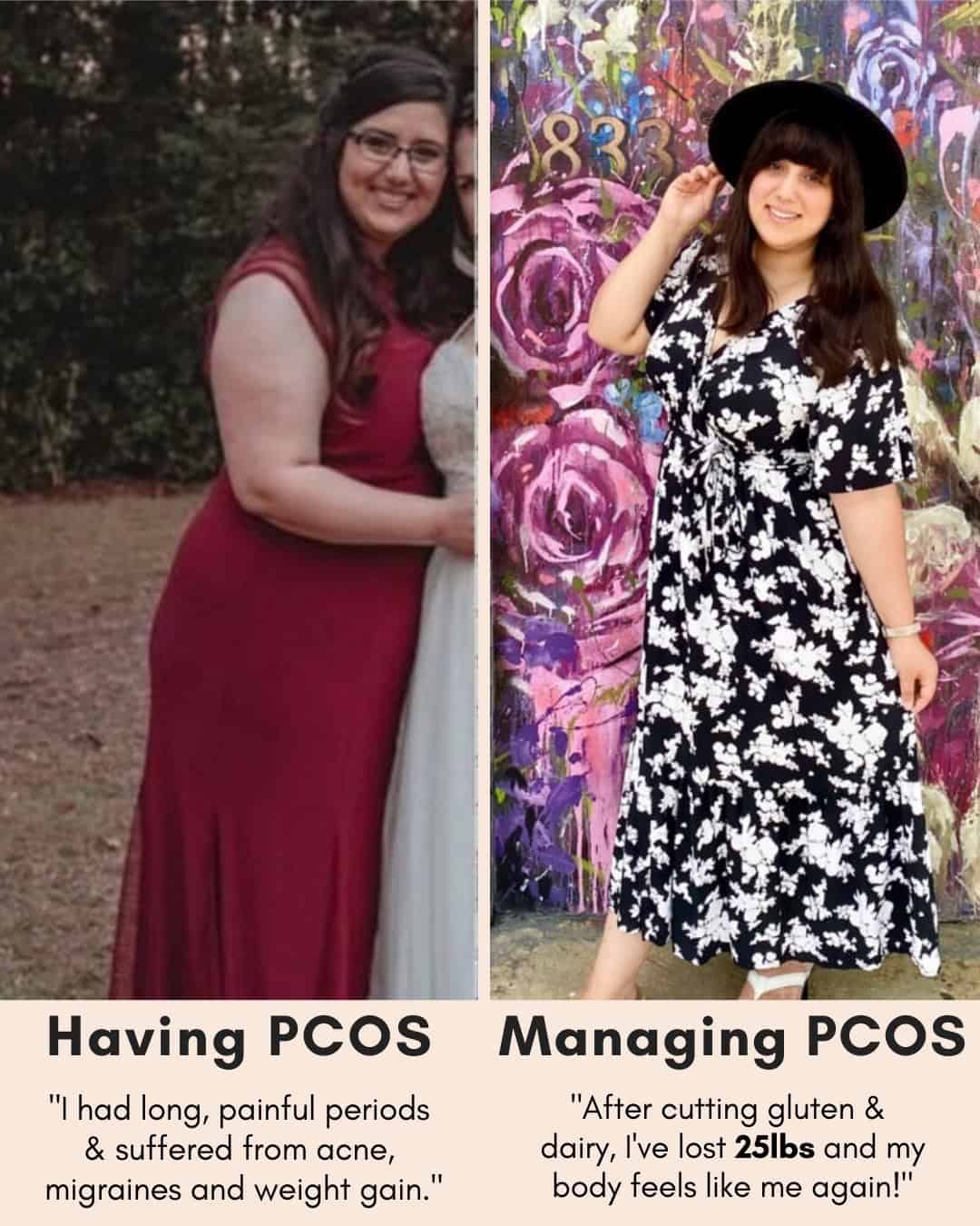 Cysterhood testimonial with before/after photos from Cysterhood member