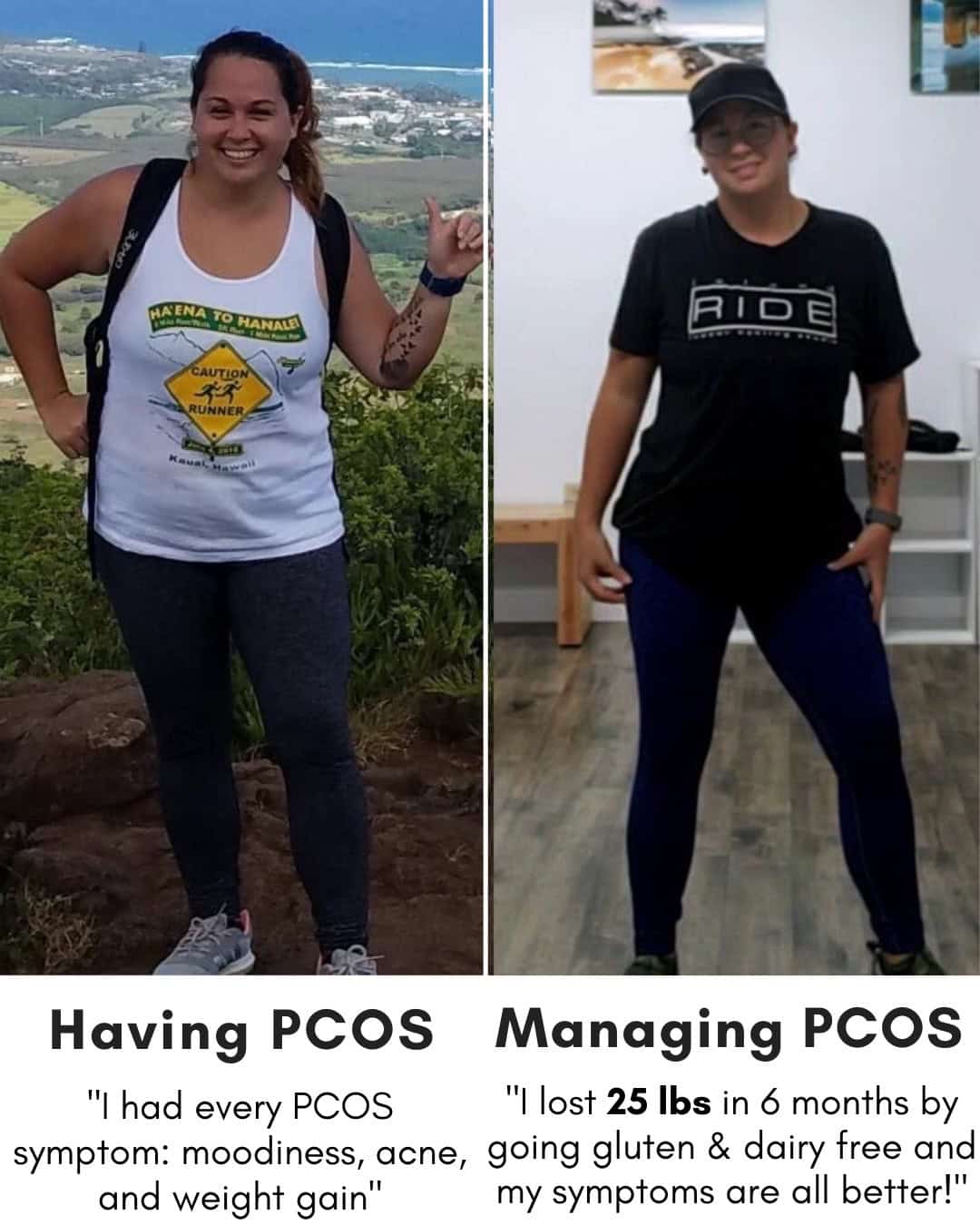 Cysterhood testimonial with before/after photos from Cysterhood member