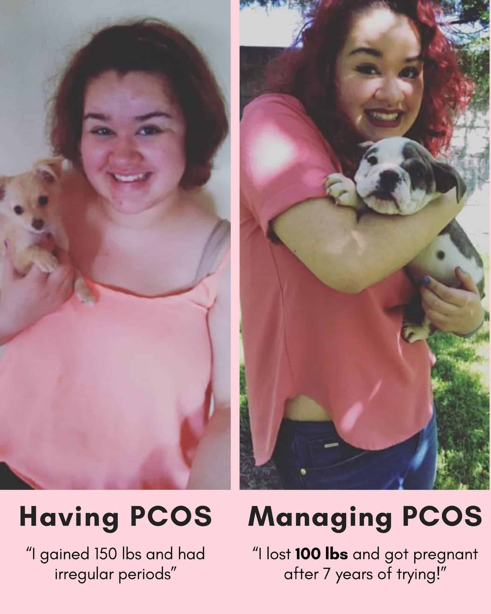 Cysterhood testimonial with before/after photos from Cysterhood member
