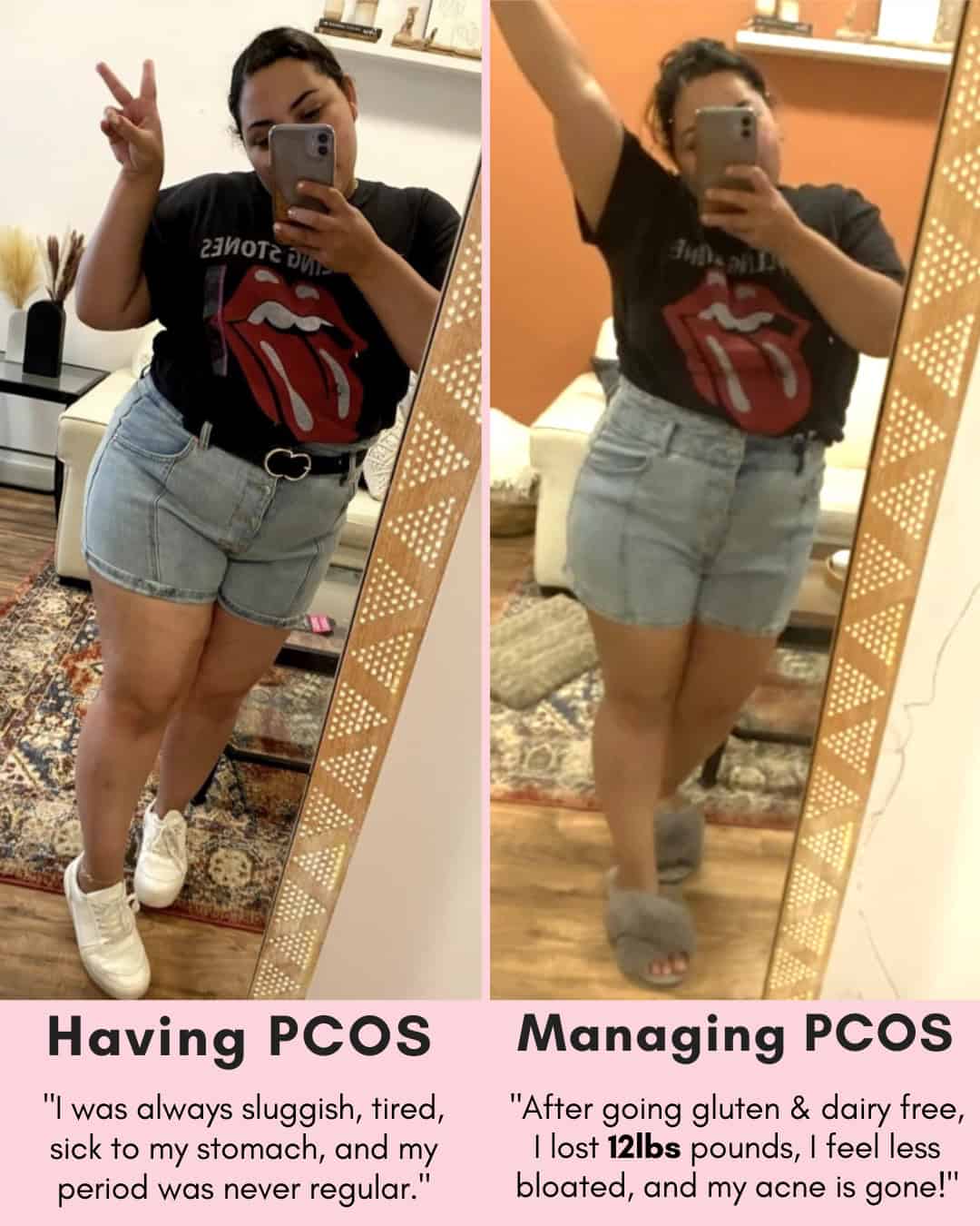 Cysterhood testimonial with before/after photos from Cysterhood member
