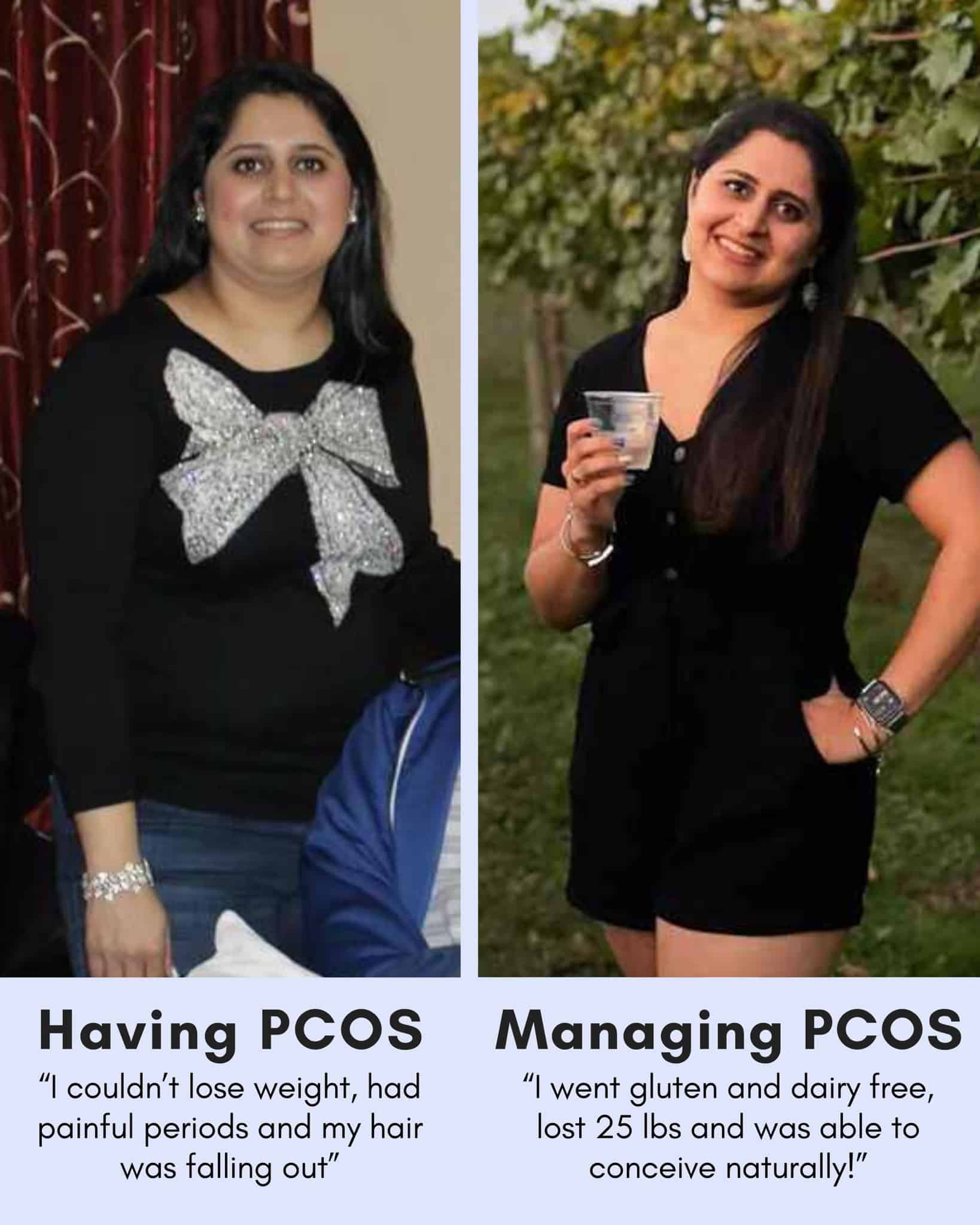 Cysterhood testimonial with before/after photos from Cysterhood member