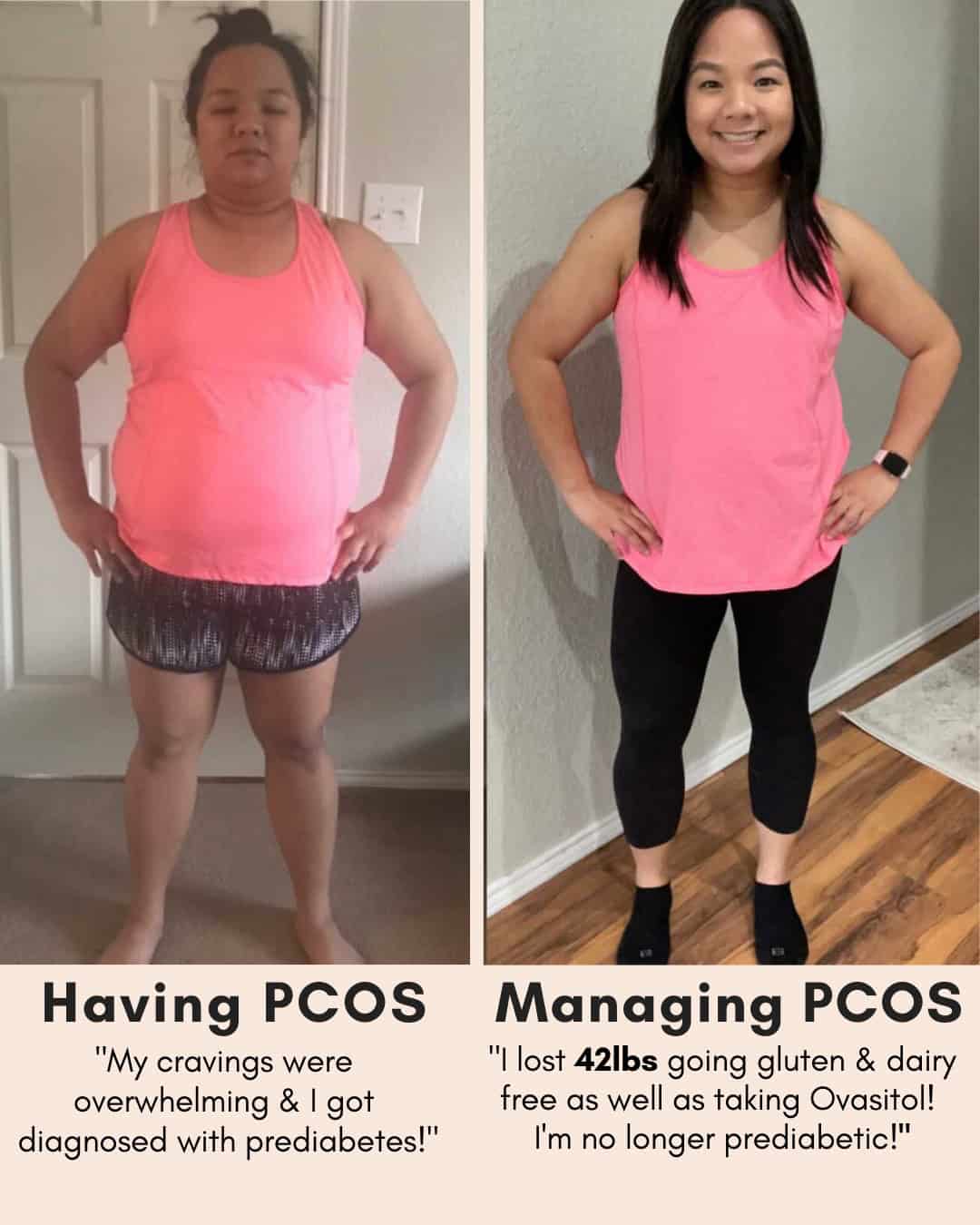 Cysterhood testimonial with before/after photos from Cysterhood member