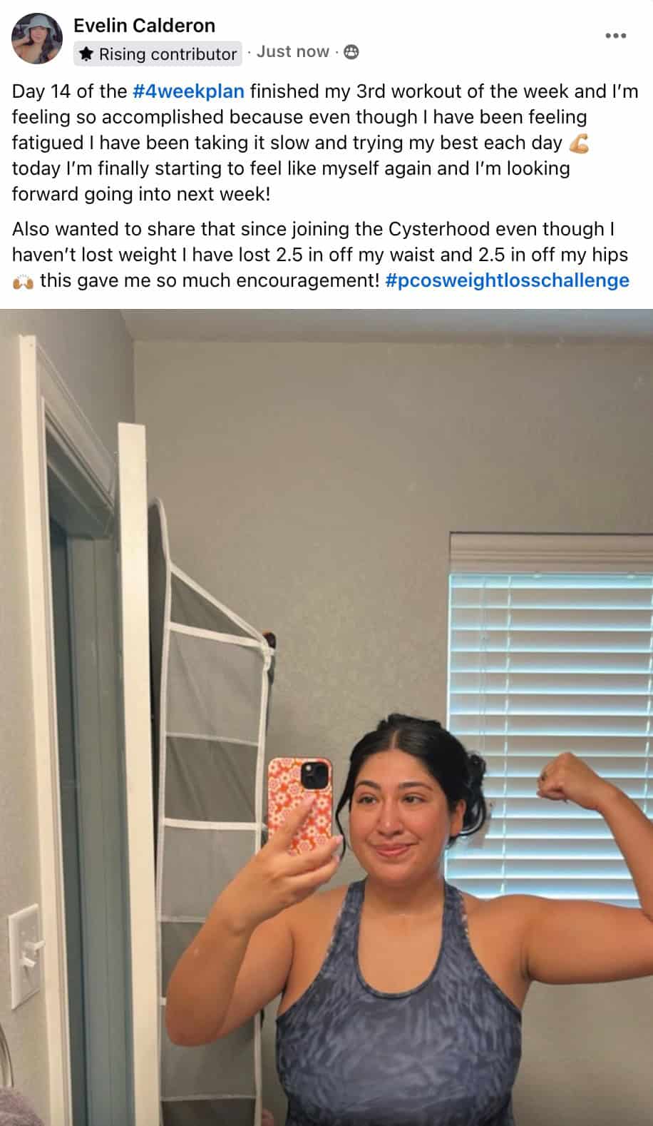 screenshot of Cysterhood member post