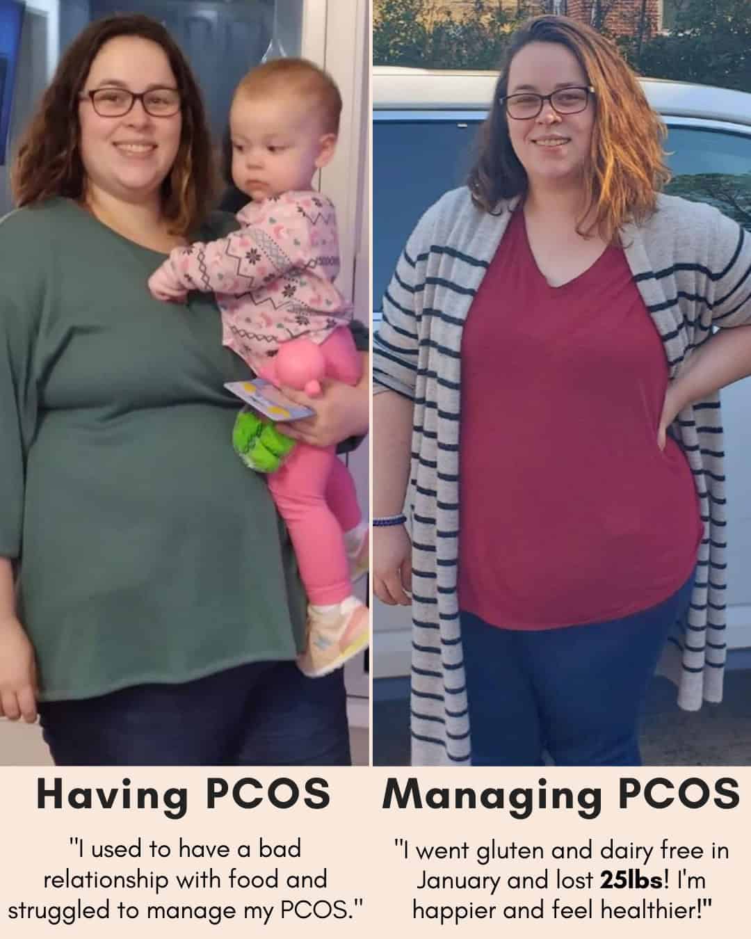 Cysterhood testimonial with before/after photos from Cysterhood member
