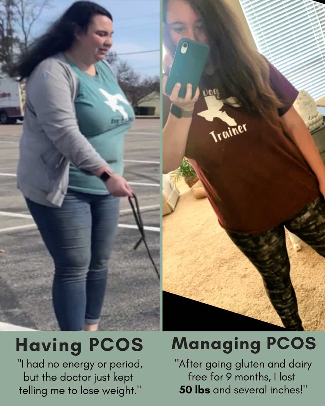 Cysterhood testimonial with before/after photos from Cysterhood member