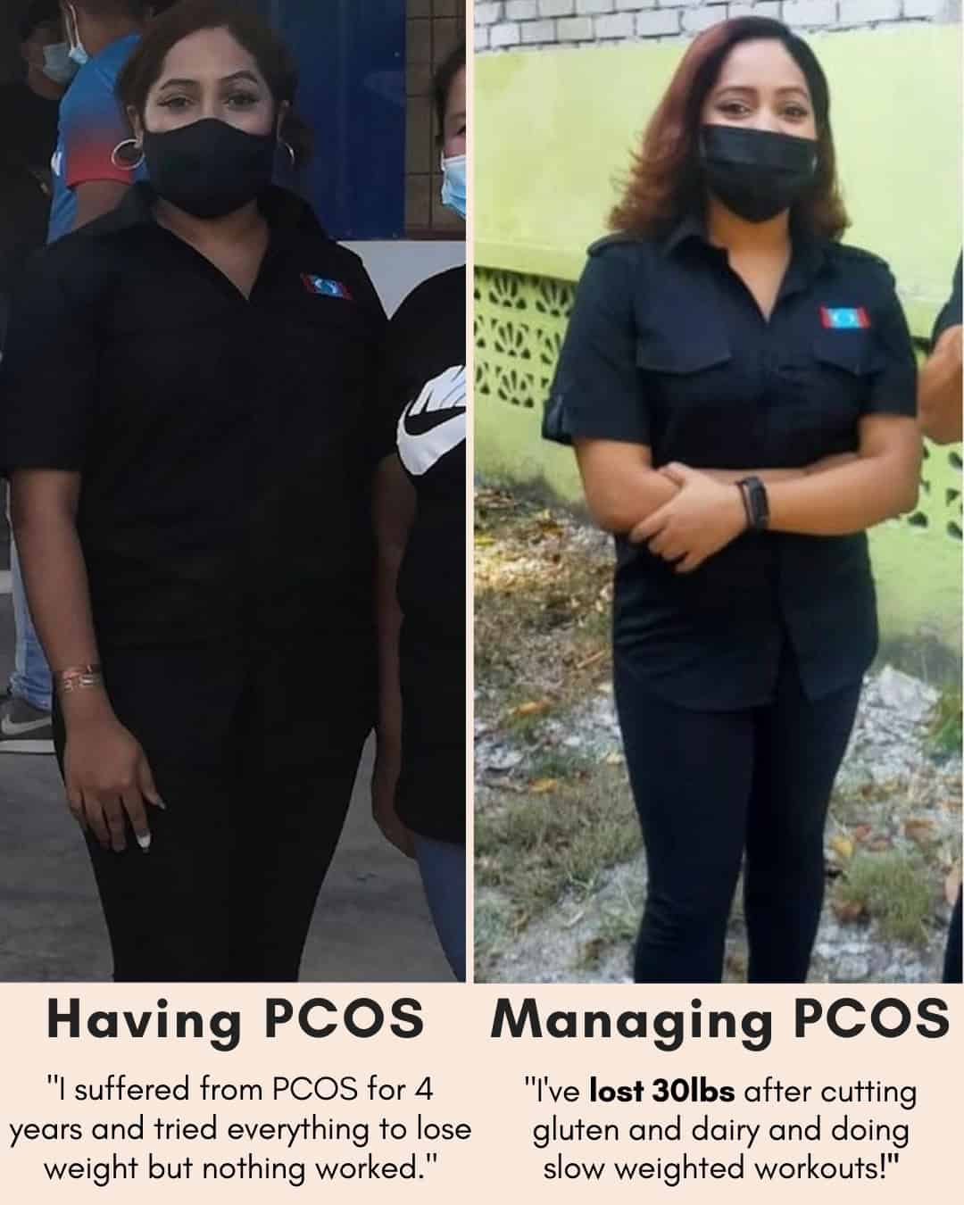 Cysterhood testimonial with before/after photos from Cysterhood member