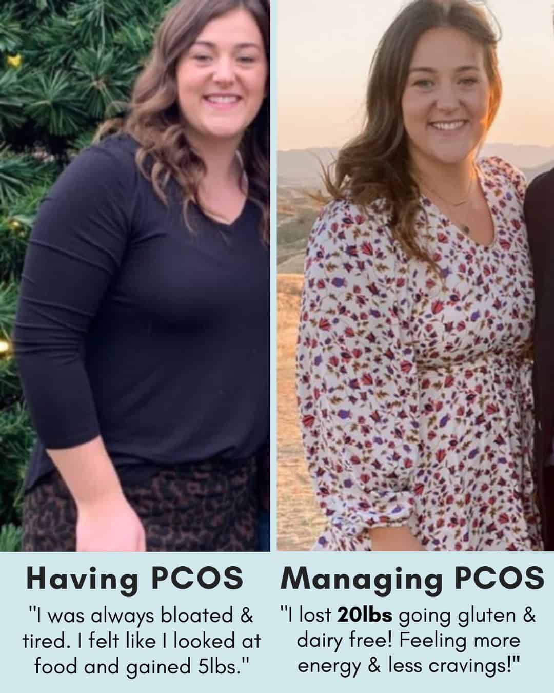 Cysterhood testimonial with before/after photos from Cysterhood member