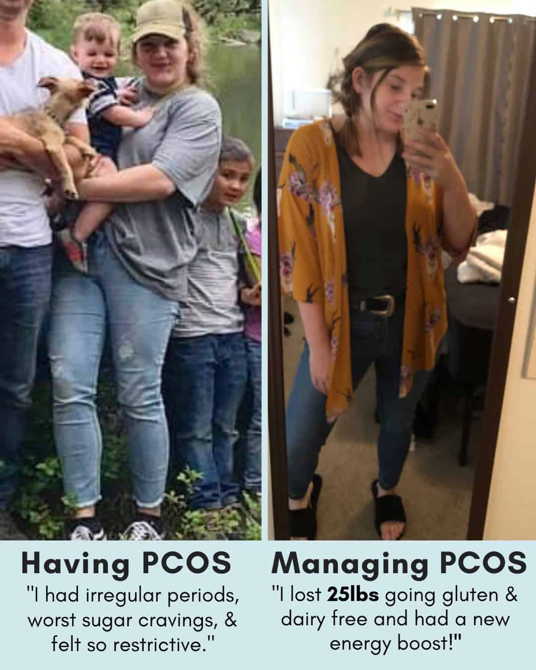 Cysterhood testimonial with before/after photos from Cysterhood member