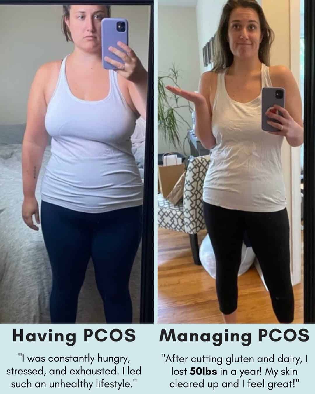 Cysterhood testimonial with before/after photos from Cysterhood member