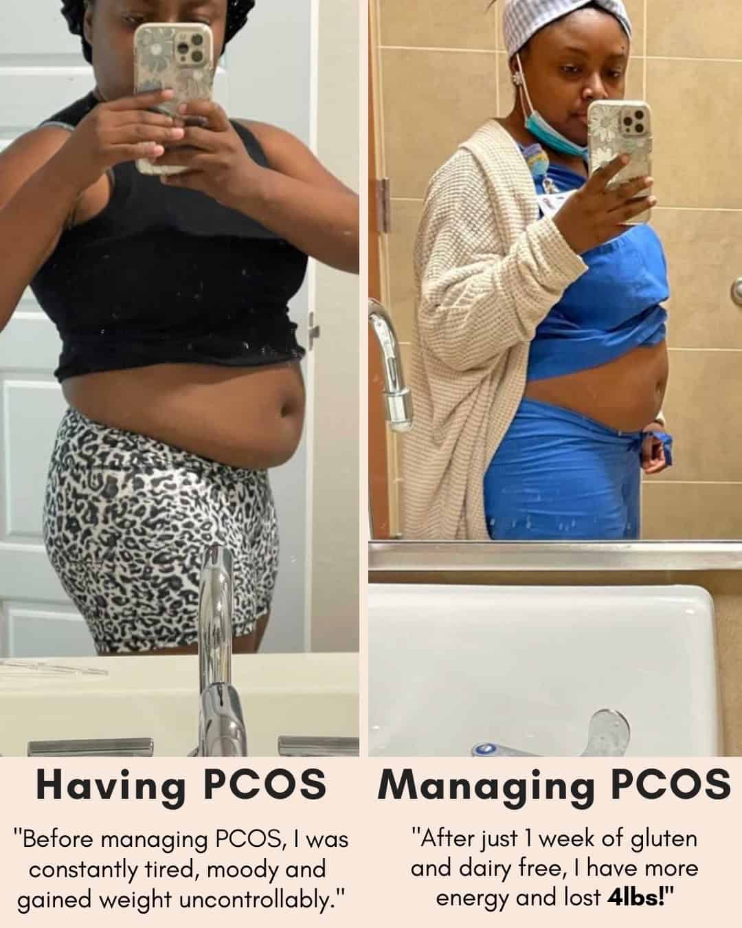Cysterhood testimonial with before/after photos from Cysterhood member