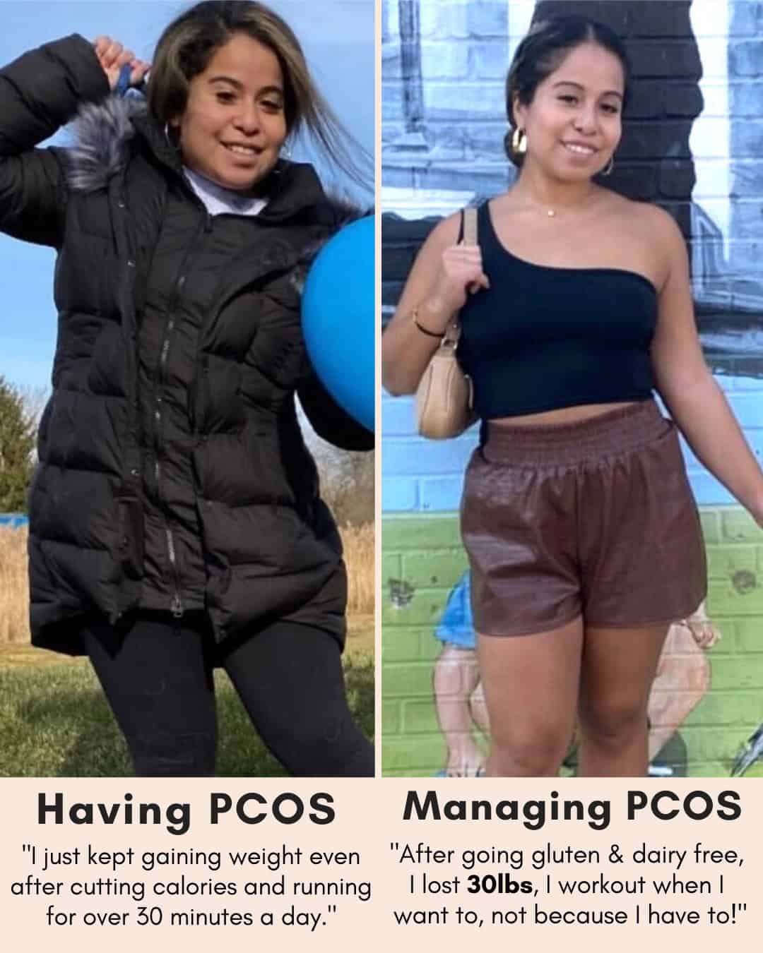 Cysterhood testimonial with before/after photos from Cysterhood member