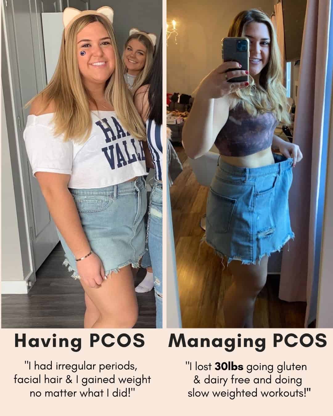 Cysterhood testimonial with before/after photos from Cysterhood member