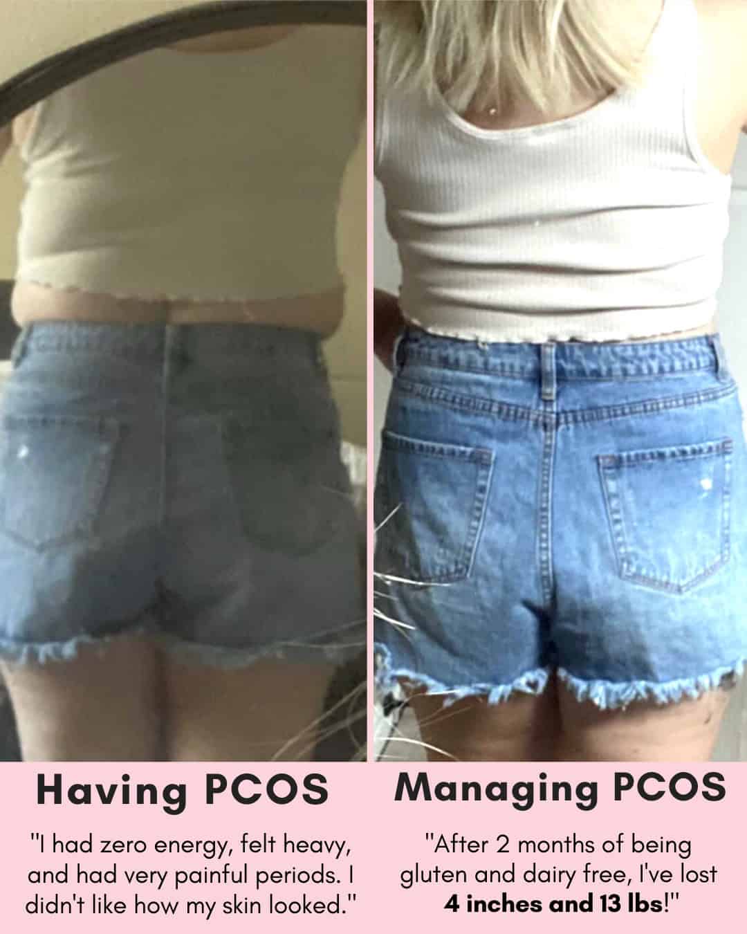 Cysterhood testimonial with before/after photos from Cysterhood member
