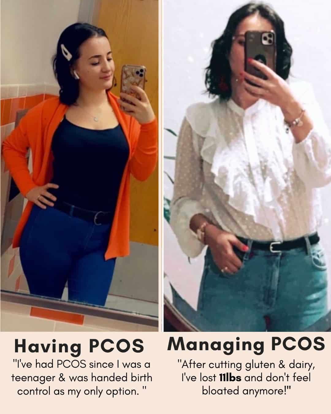 Cysterhood testimonial with before/after photos from Cysterhood member