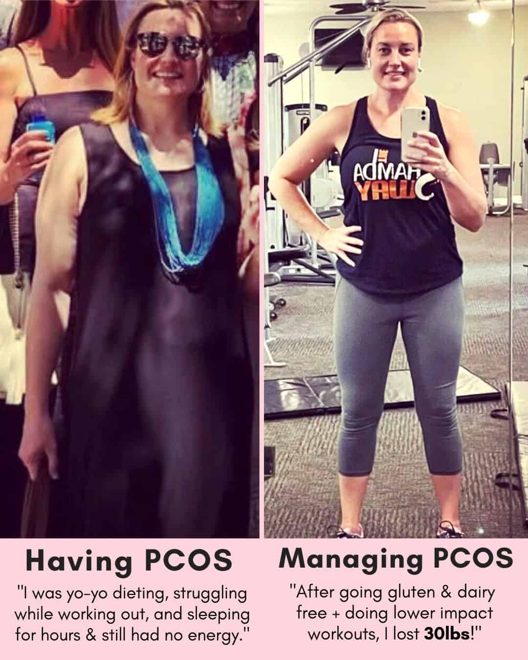 Cysterhood testimonial with before/after photos from Cysterhood member