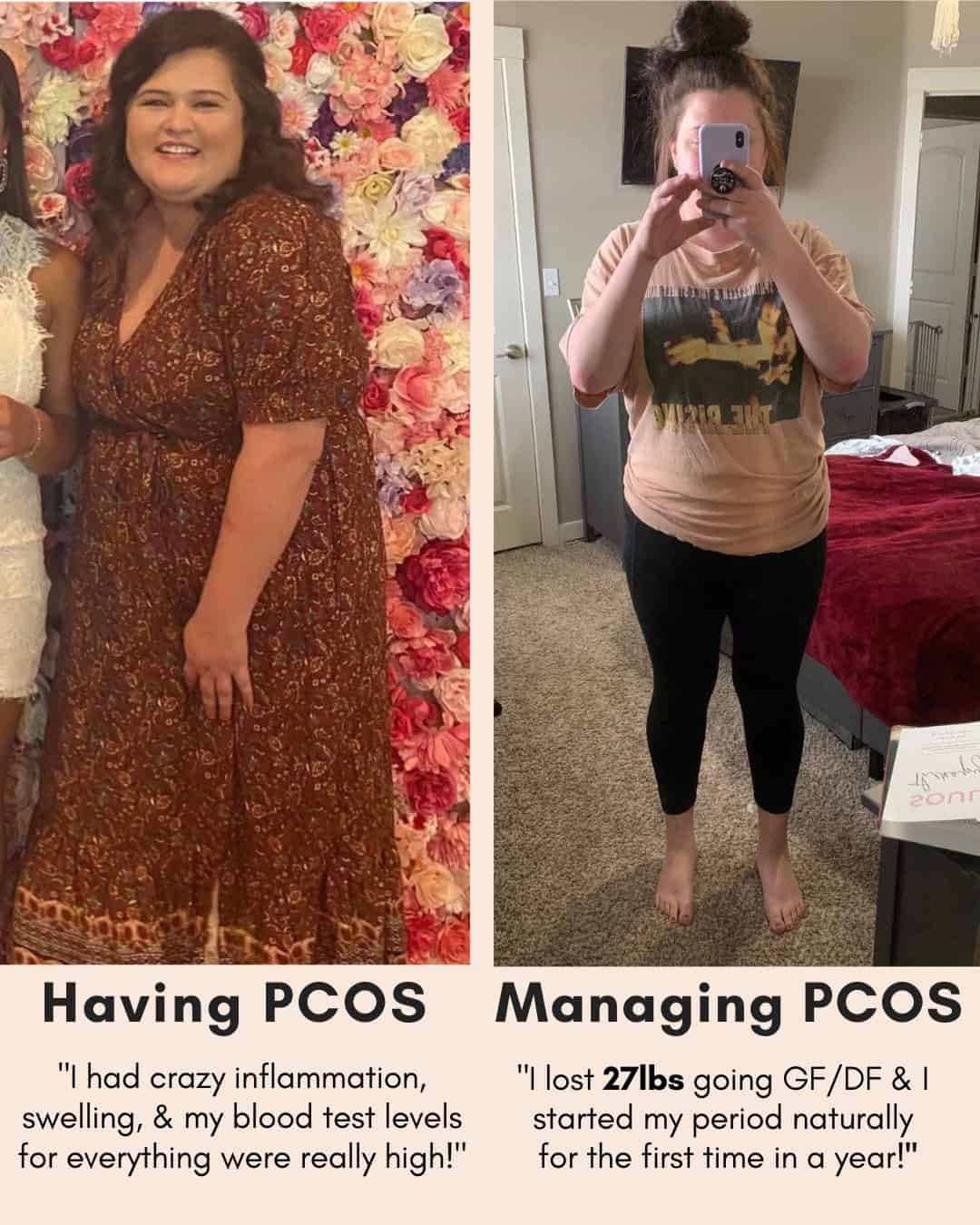 Cysterhood testimonial with before/after photos from Cysterhood member
