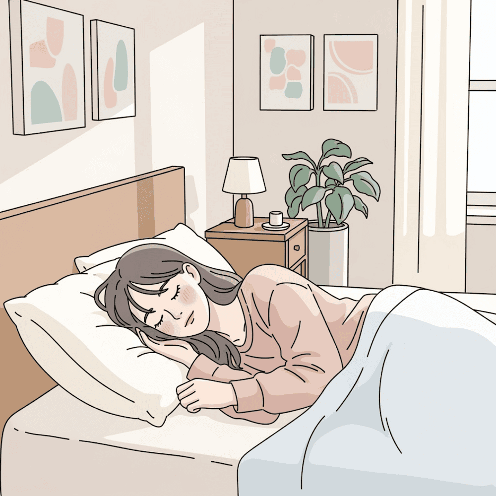 Sleep Routine a woman sleeping peacefully in bed