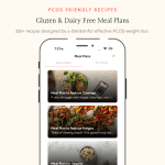 meal plan page showing on the app on phone