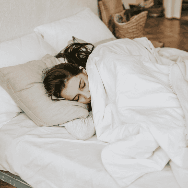 woman asleep in bed