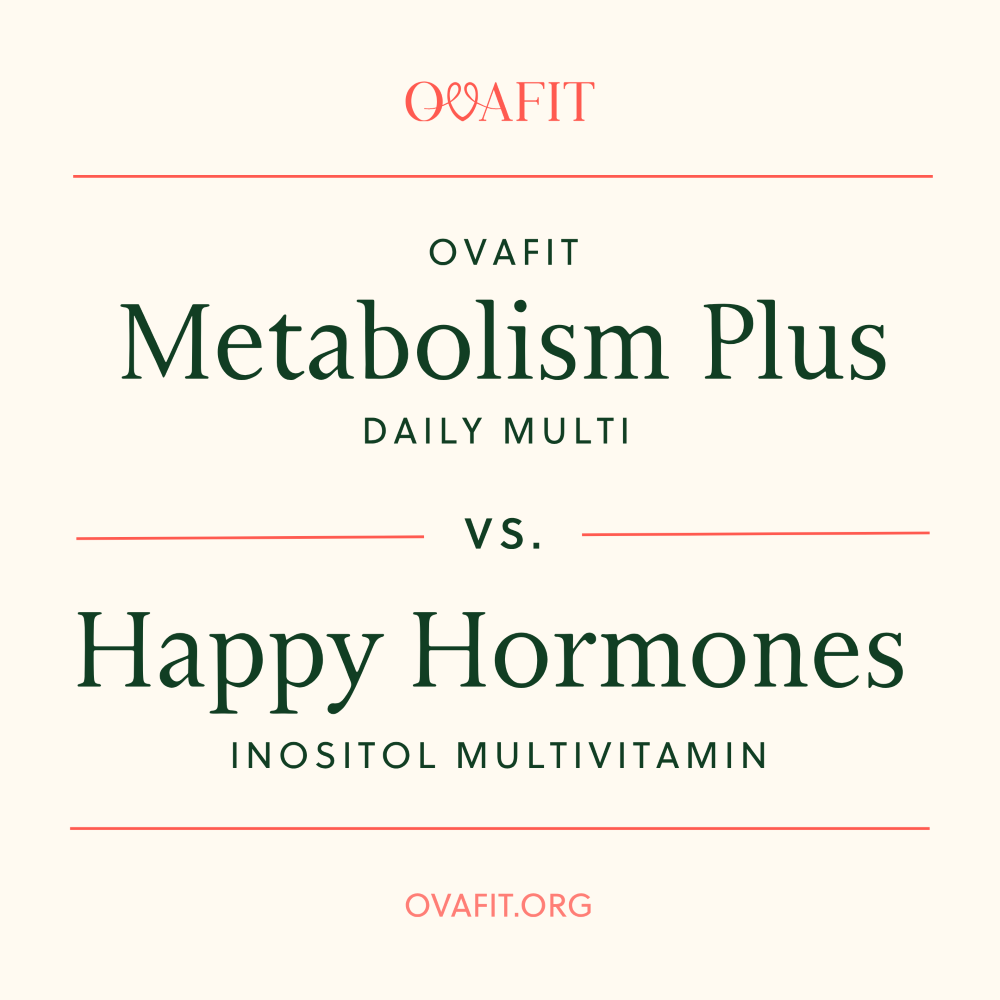 OvaFit Metabolism Plus Daily Multi vs. Happy Hormones Inositol Multivitamin