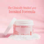 showing bottle of inositol and powder with text